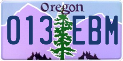 OR license plate 013EBM