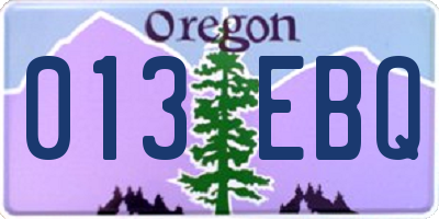 OR license plate 013EBQ