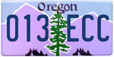 OR license plate 013ECC