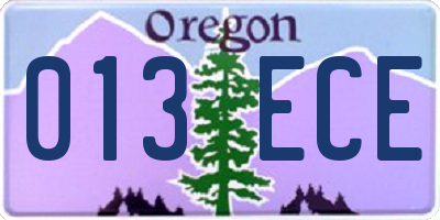 OR license plate 013ECE