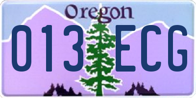 OR license plate 013ECG
