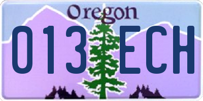 OR license plate 013ECH