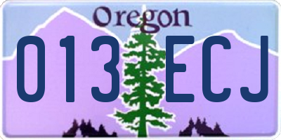 OR license plate 013ECJ