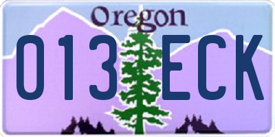 OR license plate 013ECK