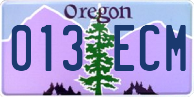 OR license plate 013ECM