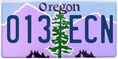 OR license plate 013ECN
