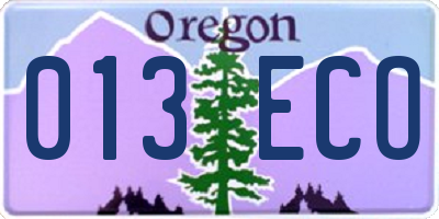 OR license plate 013ECO