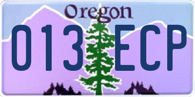 OR license plate 013ECP