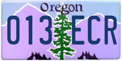 OR license plate 013ECR