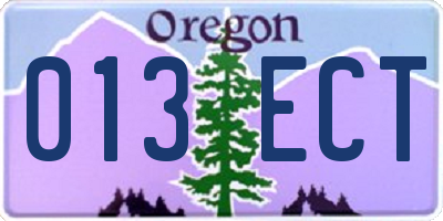 OR license plate 013ECT