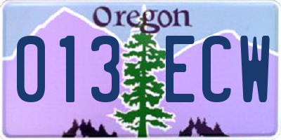 OR license plate 013ECW