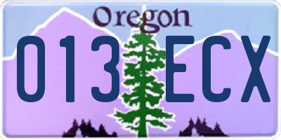 OR license plate 013ECX