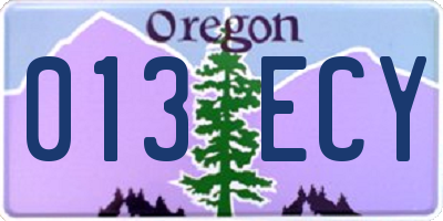 OR license plate 013ECY