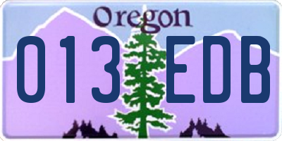 OR license plate 013EDB