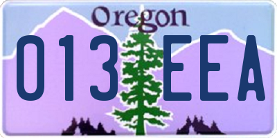 OR license plate 013EEA