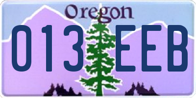 OR license plate 013EEB