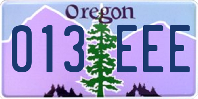 OR license plate 013EEE
