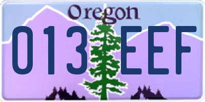 OR license plate 013EEF