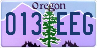 OR license plate 013EEG