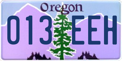 OR license plate 013EEH