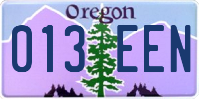 OR license plate 013EEN