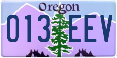 OR license plate 013EEV