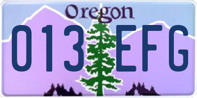 OR license plate 013EFG