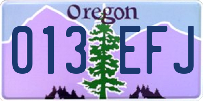 OR license plate 013EFJ