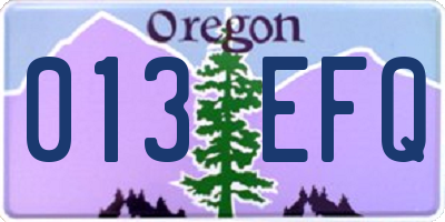 OR license plate 013EFQ