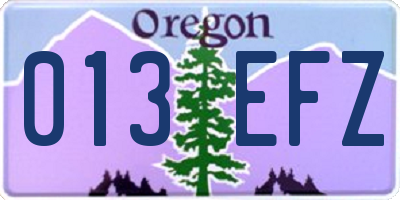 OR license plate 013EFZ