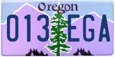 OR license plate 013EGA