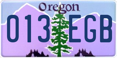 OR license plate 013EGB