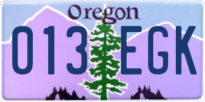 OR license plate 013EGK