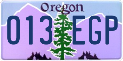 OR license plate 013EGP