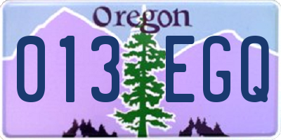 OR license plate 013EGQ