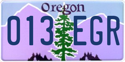 OR license plate 013EGR