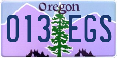 OR license plate 013EGS