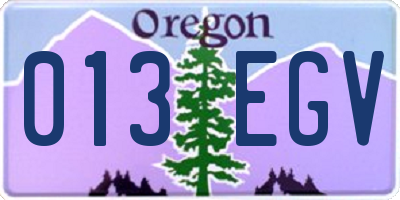 OR license plate 013EGV