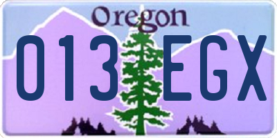 OR license plate 013EGX