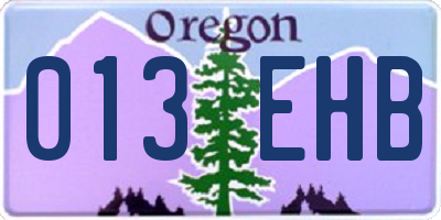 OR license plate 013EHB