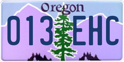 OR license plate 013EHC