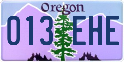 OR license plate 013EHE