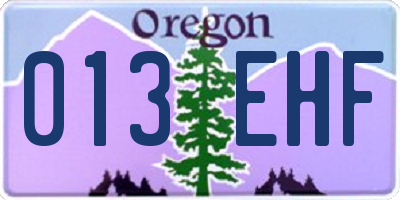 OR license plate 013EHF