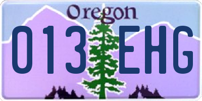 OR license plate 013EHG