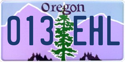 OR license plate 013EHL