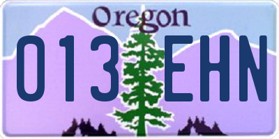 OR license plate 013EHN