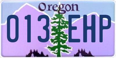 OR license plate 013EHP
