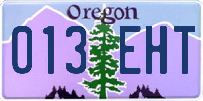 OR license plate 013EHT