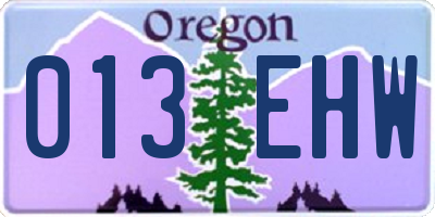 OR license plate 013EHW