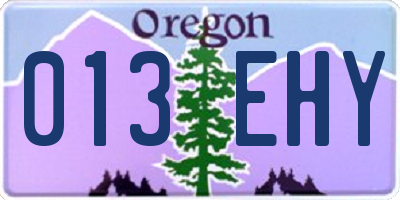 OR license plate 013EHY